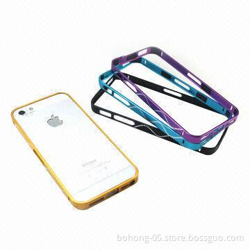 Aluminum Alloy Bumper Cases for iPhone 5S, Line Diamond Decoration, Various Colors Available